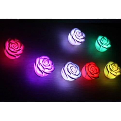 Night Lava Lamp Abajur Infantil 10pcs/lot New Romantic Colors Changing Rose Wedding Party Flower Led Night Decoration Lamps