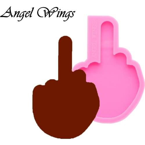 Shiny New love sign hand Middle finger mold Silicone Molds DIY Jewelry Making Silicone Epoxy Resin Mold Custom mould DY0119