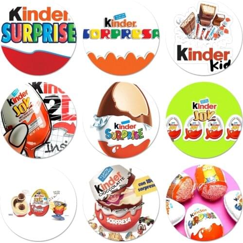 New Trolly egg KINDER JOY Surprise Badge Brooch Pin Accessories For Clothes Backpack Decoration gift 58mm