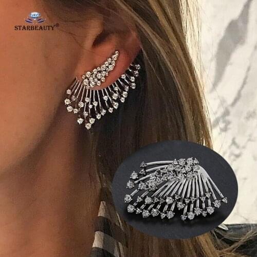 Only 1 piece Charming Crystal Wing Stud Earrings for Women Feather Ear Piercing Helix Piercing Tragus Pircing Body Jewelry