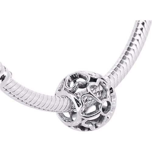Fits for Pandora Bracelet DIY Beads Cut Out Love Hearts Charms 100% Authentic 925 Sterling Silver Jewelry Wholesale