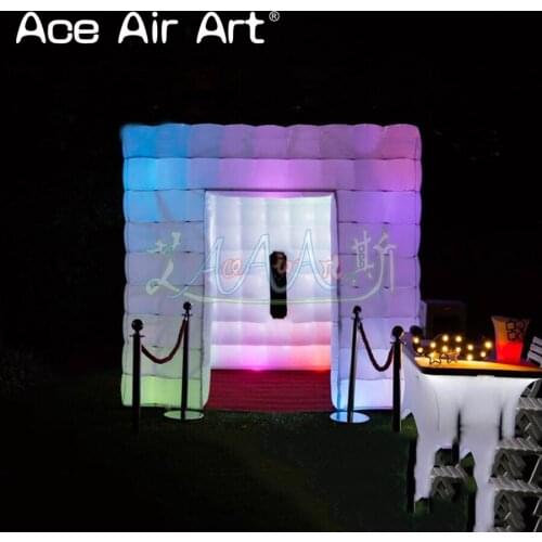 Portable led lights inflatable photo booth props,foto taking station,selfie kiosk for wedding and trade events