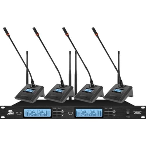 Professional UHF wireless microphone system conference microphone for large and small conference rooms wireless microphone
