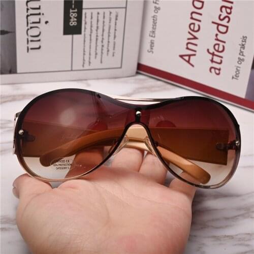 Rockjoy Women Sunglasses All-in-one Lens Goggles Female Fashion Shades Ladies Narrow Face Anti Reflection Brown UV400