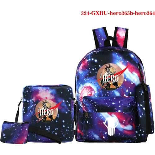 Teen School Bag Boku No Hero Academia Anime Cartoon Print Teenage Bookbag with Pencil Case Pures and Shoulder Bag Back To School