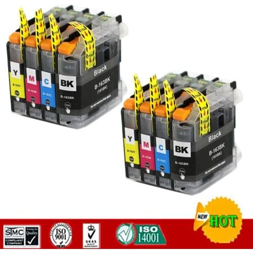 Compatible for Brother LC163 LC161 Ink cartridge Suit for DCP-J152W/J552DW/J752DW MFC-J245/470DW/650DW/J870DW etc