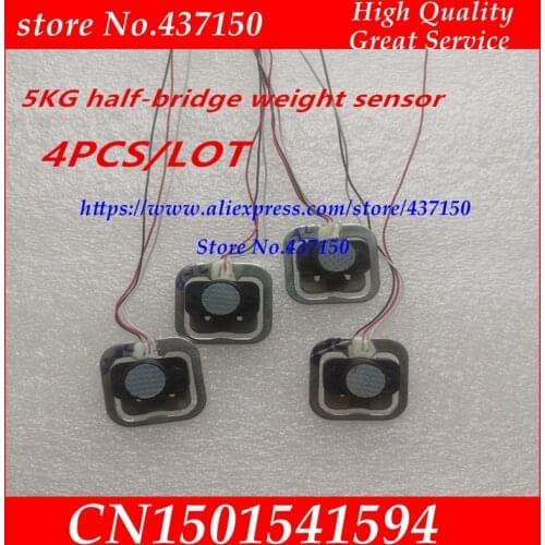 4Pcs/lot x load cell strain gauge sensor 5kg pressure micro -scale half-bridge half Weighing Sensor Electronic Scale