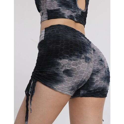 High Waist Women Shorts Peach Hip Tight Sports Short Tights Yo Ga Shorts Drawstring Stretch Athletic Gym Sport Shorts Female