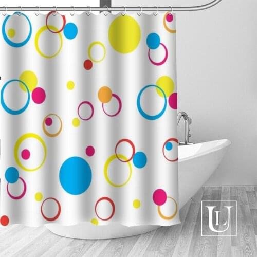Circle Pattern Shower Curtains Custom Design Creative Shower Curtain Bathroom Waterproof Polyester Fabric