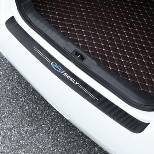 Carbon Fiber Car Rear Bumper Trunk Guard Protected Vinyl Stickers For Geely Atlas Boyue Borui NL3 EX7 Emgrand EC7 GC9 SUV GT GL