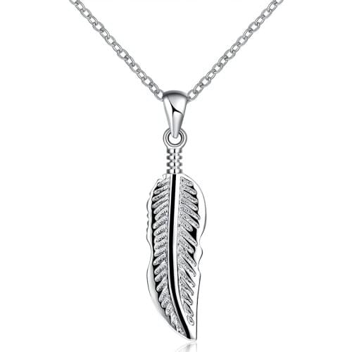 ZEMIOR Animal Feathers Pendant Necklace For Women White Exquisite Simple Necklaces Female Anniversary Hot Sale Fashion Jewelry