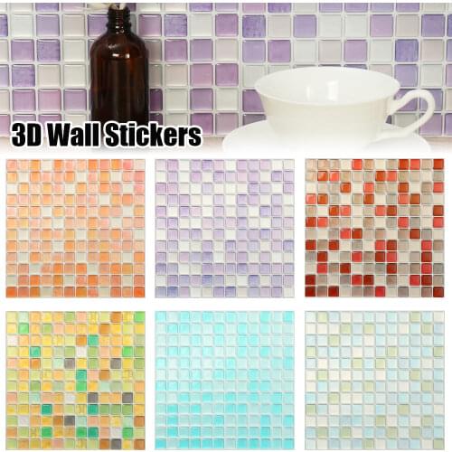 1PC Self-Adhesive Vinyl Wall Decal Wall Tile Wallpaper 3D Waterproof Wall Stickers TV Background DIY Kitchen Bathroom Home Decor