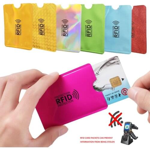 10Pcs Portable Anti-magnetic RFID Credit Bank ID Card Sleeve Protective Case
