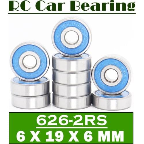626RS Bearing 10PCS 6x19x6 mm ABEC-3 Hobby Electric RC Car Truck 626 RS 2RS Ball Bearings 626-2RS Blue Sealed