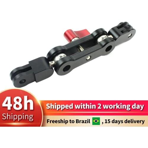 Aluminum Alloy Magic Arm Mount Adapter Dual Head Pivot Activity Connector 360 Rotation for Gopro for Osmo Action EKEN Camera