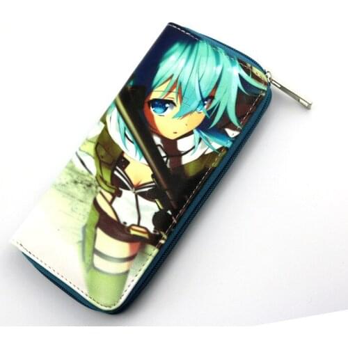 Anime Sword Art Online 2-Gun Gale Online Long Style PU Wallet Printed with Asada Shino W/zipper