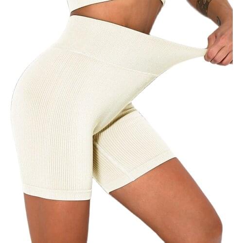 White Women Running Shorts Black Seamless Gym Running Wear Gray Yoga Short Sport Femme Biker Shorts Yellow