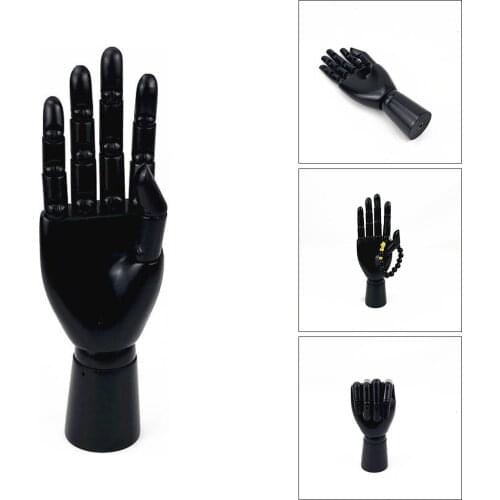 Wood Artists Hand Model Jointed Fingers Mannequin Hand Home Desk Decor Glove Ring Bracelet Bangle Jewelry Display Stand Holder