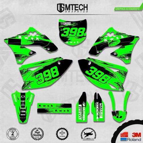 DSMTECH Customized Team Graphics Backgrounds Decals 3M Custom Stickers For KAWASAKI 2009 2010 2011 2012 KXF250 010