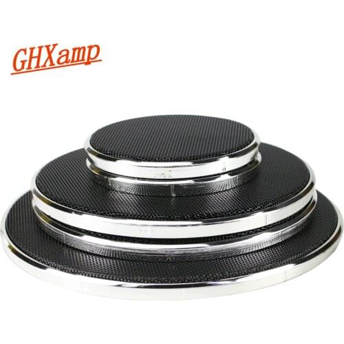 GHXAMP 2PCS 1 inch 2 inch 6.5 inch Speaker Grill Mesh Enclosure Car Loudspeaker Protective Cover Tweeter Net Silver Spray Black