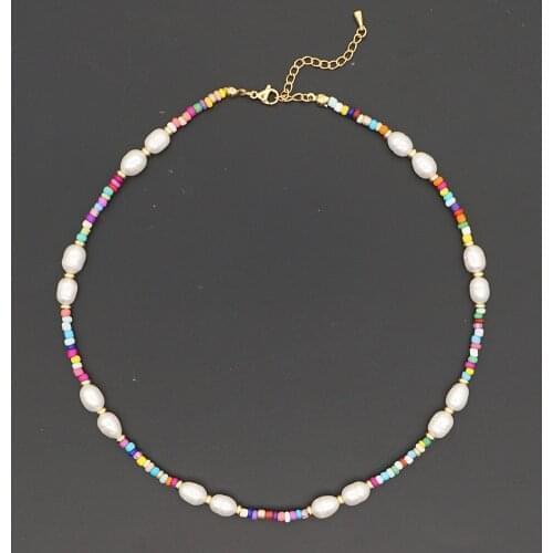 Go2Boho Handmade Beach Pearl Necklace Boho Seed Beads Choker Fashion Collier Jewelry Perles Necklace For Women Ladies