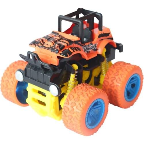 Clockwork toy car Four-Wheel Drive Inertia Stunt Off-Road auto Model pull Back power Drop-Resistant Toy Gift Car Toys for Boys