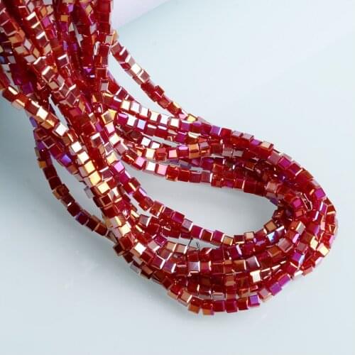 China Beads Factory AB Color 3mm Cube Beads DIY Jewelry Glass Spacer Beads For Earrings