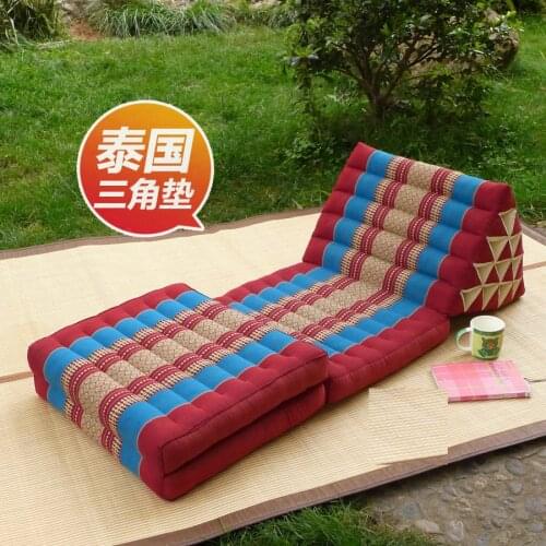 Thai style Green Tatami mat Floor Foldout Southeast Asia Cushon 100% Kapok Filling window mat 180x55x40cm Folding Chaise Lounger