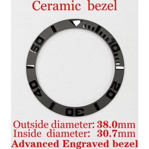 38mm 2021 New Style Advanced Engraved Ceramic Bezel Suitable For 40mm Case Accessories