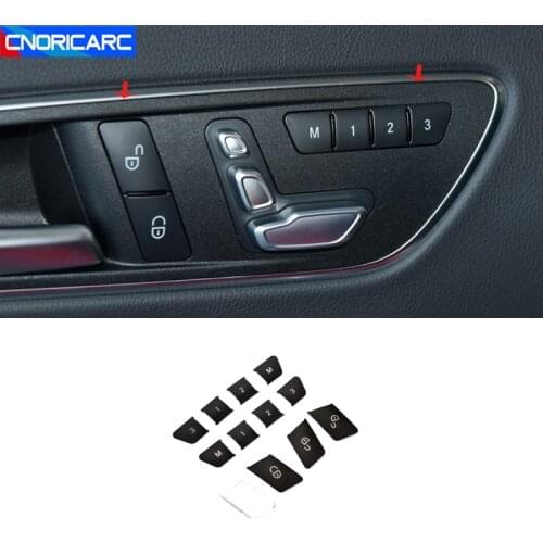 Car Door Unlock Seat Buttons Cover Stickers Trim For Mercedes Benz A B C E G Class CLA CLS GLE GLS GLA GLK Interior Accessories