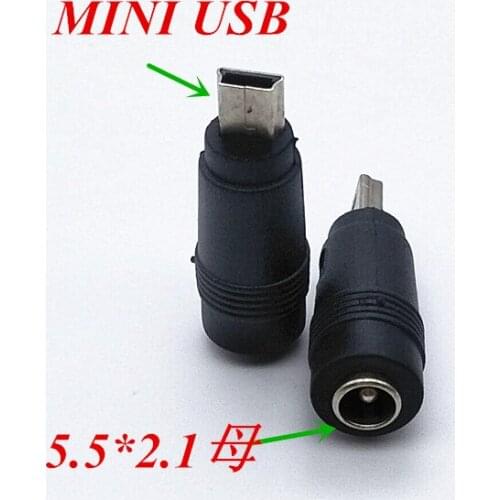 5.5*2.1 mm Jack To Mini USB Male DC Power Adapter Connector for GPS MP3 Speaker Tachograph and Other