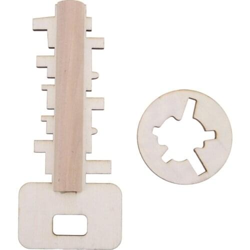 Education Montessori Wood Intellectual Toy Unlock Puzzle Magic Key Classical Creative Lock for Children Adult Birthday Gift