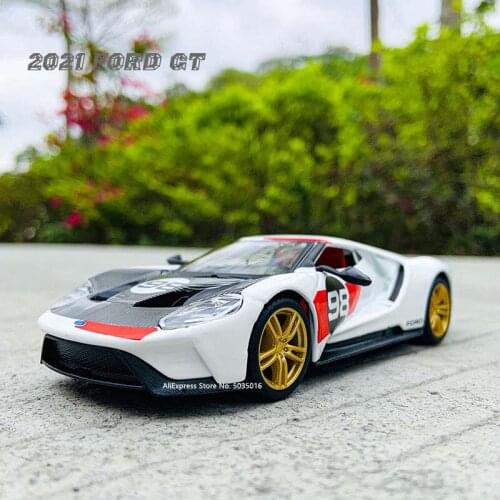 Bburago 1:32 2021 Ford GT Belt Acrylic Display Box Alloy Car Model Mold Toy Car Kids Toys for Kids Gift Boys Toys