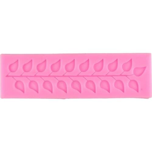50PCS/Lot Cake Stencil Decor Tree leaf Press Molding Fondant 3D Leaves Cake Silicone Mold Baking Accessories