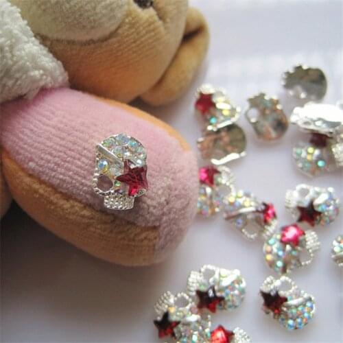 20pcs/lot Halloween Skull Alloy Rhinestone Metal Rivets Nail Art Decorations Supplies Nails Accesorios Jewelry Designs Charms