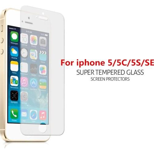 Ultra Thin 2.5D Tempered Glass Screen Protector For iPhone 5 5S 5c HD Toughened Protective guard Film + Cleaning Kit