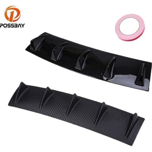 POSSBAY Universal Car Rear Bumper Lip Diffuser Shark Fin Style Car Back Bumpers Car-Styling Spolier Lip Diffuser Decor