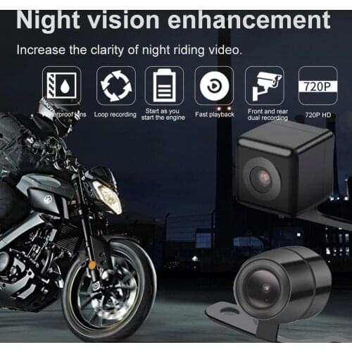3 Inch 1080P HD Motorcycle Camera DVR Waterproof Night Vision Motorcycle Driving Recorder IP67 Waterproof Front Rear Dual Lenses