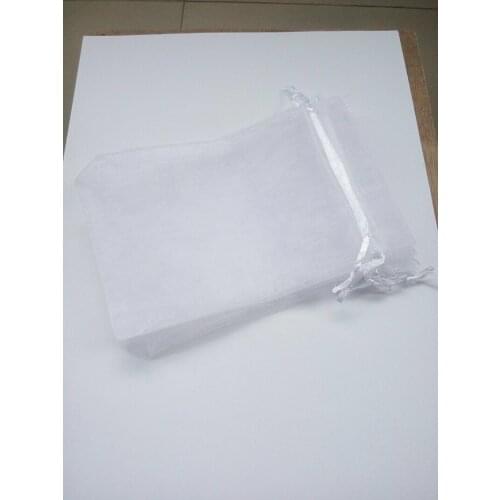 1000pcs 10*15 White gift bags for jewelry/wedding/christmas/birthday Organza Bags with handles Packaging Yarn bag