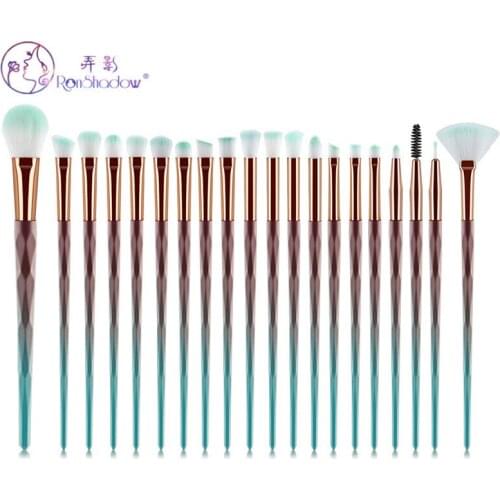 20Pcs Diamond Makeup Brushes Set Blue For Eye Shadow Powder Foundation Lip Professional Cosmetic Beauty Make Up Brush
