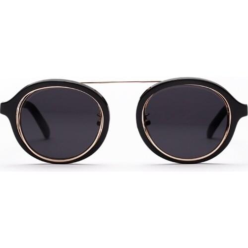 2021 literary style round retro sunglasses women transparent color men women glasses uv400