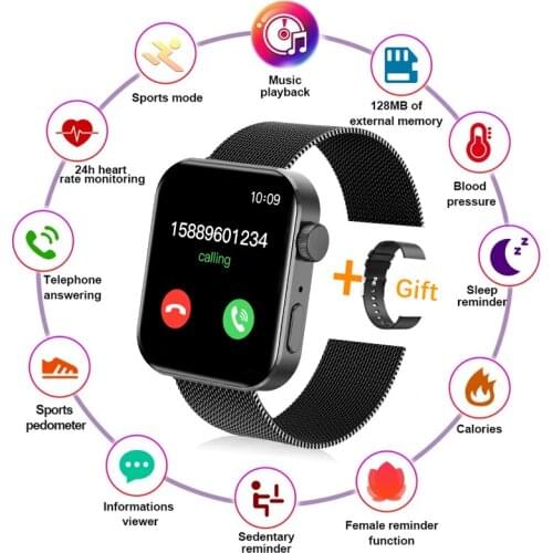 2021 New Color Screen Smart Watch Men Women Full Touch Bluetooth Call Smartwatch Sports Fitness Smart Clocks For Huawei Xiaomi