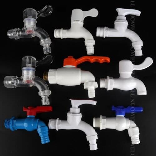 2pcs 1/2"3/4" Plastic Faucet Male Thread Water Tap 16mm Tube Gardening Hose Fittings Water Pipe Connector Domestic Replacement