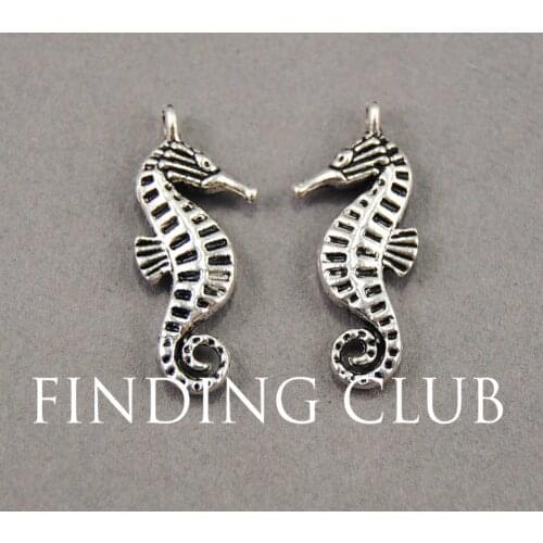 30 pcs Silver Color Sea Horse sea creature Charm Pendant DIY Metal Bracelet Necklace Jewelry Findings A734