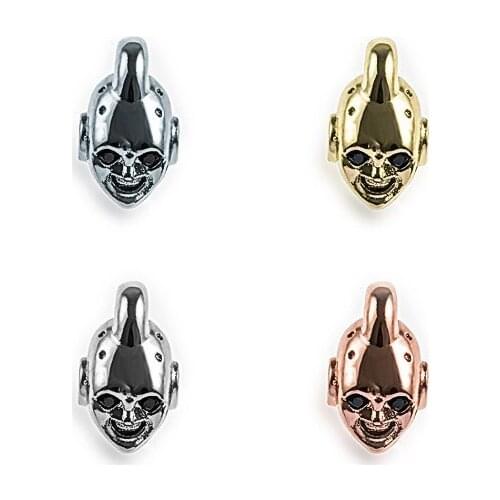 8*15 Alien skull crystal micro pave cz zircon cubic zirconia beads DIY Copper necklace charm bracelet connectors eg4d
