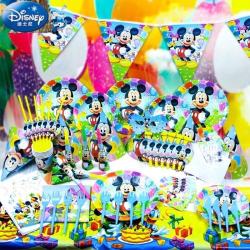 Authorized Disney mickey mouse Kids Birthday Party Decoration Set Party Supplies Baby Birthday Party Pack event party supplies