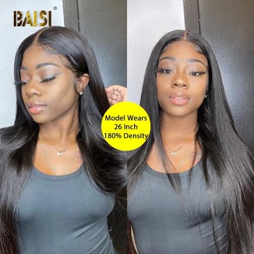 BAISI 360 Lace Frontal Wig Lace Front Human Hair Wigs With Pre-Plucked Hairline Human Hair Wig 13x4 Straight Lace Front Wig