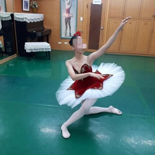 Red White Ballet Tutus Kids Girls Adulto Tutu Ballet Women Child Swan Lake Dance Costume Classical Pancake Tutu Ballerina Dress