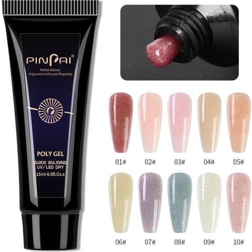 Sequin Glitter Poly Nail Gel for Nail Extension Manicure Acrylic Hybrid UV Gel Nail Polish Art Varnish Quick Builder Permanant