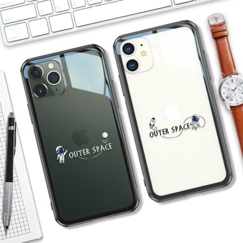 Tempered glass phone Case For iphone 11 pro max 6.5 6.1 protection transparant clear cases for iphone 11 pro glass shell cover